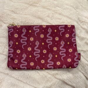 IPSY Maroon Snake Pattern Cosmetic Bag